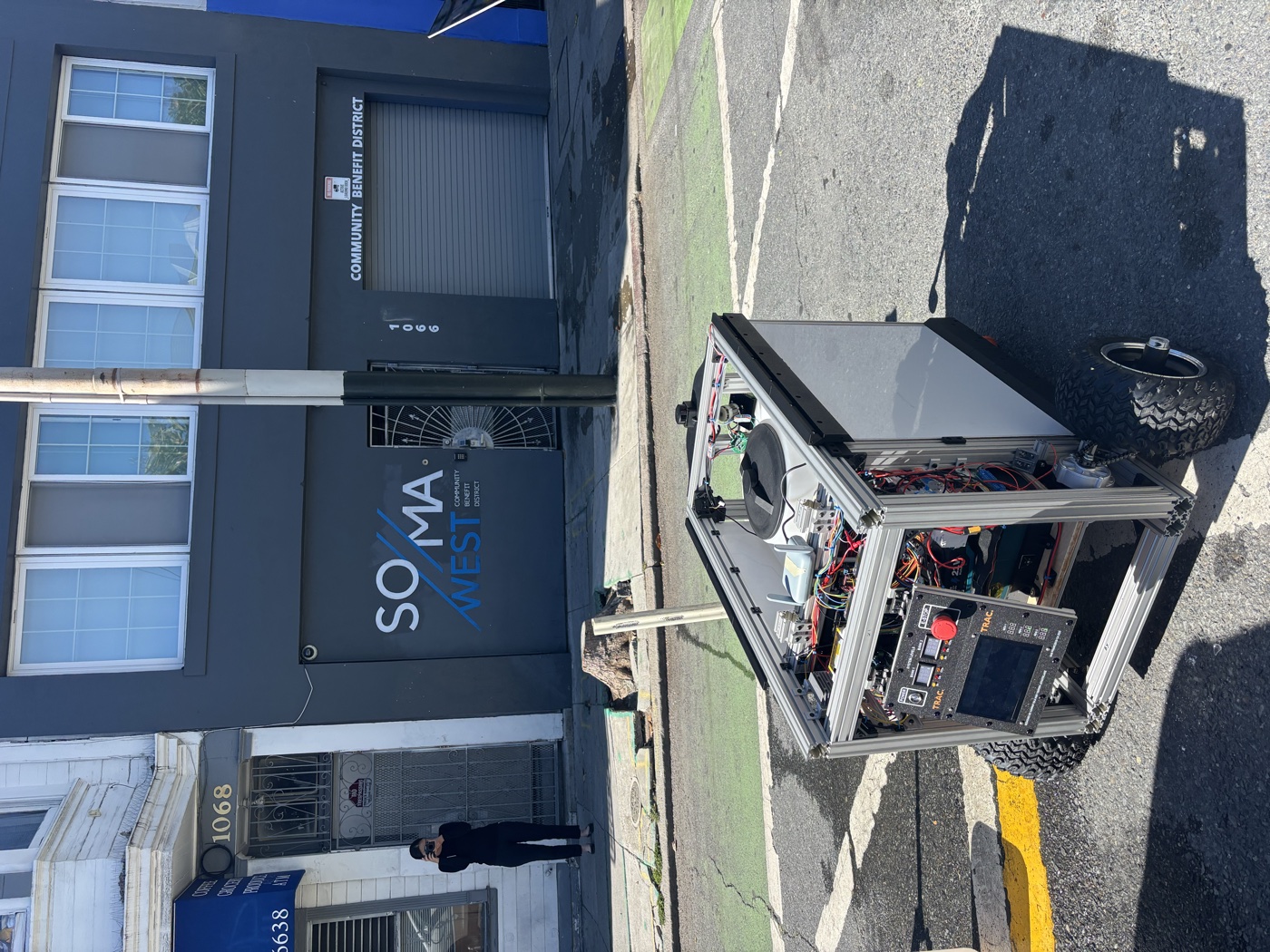 Trac Technology autonomous pressure washing robot — outdoor demo in San Francisco